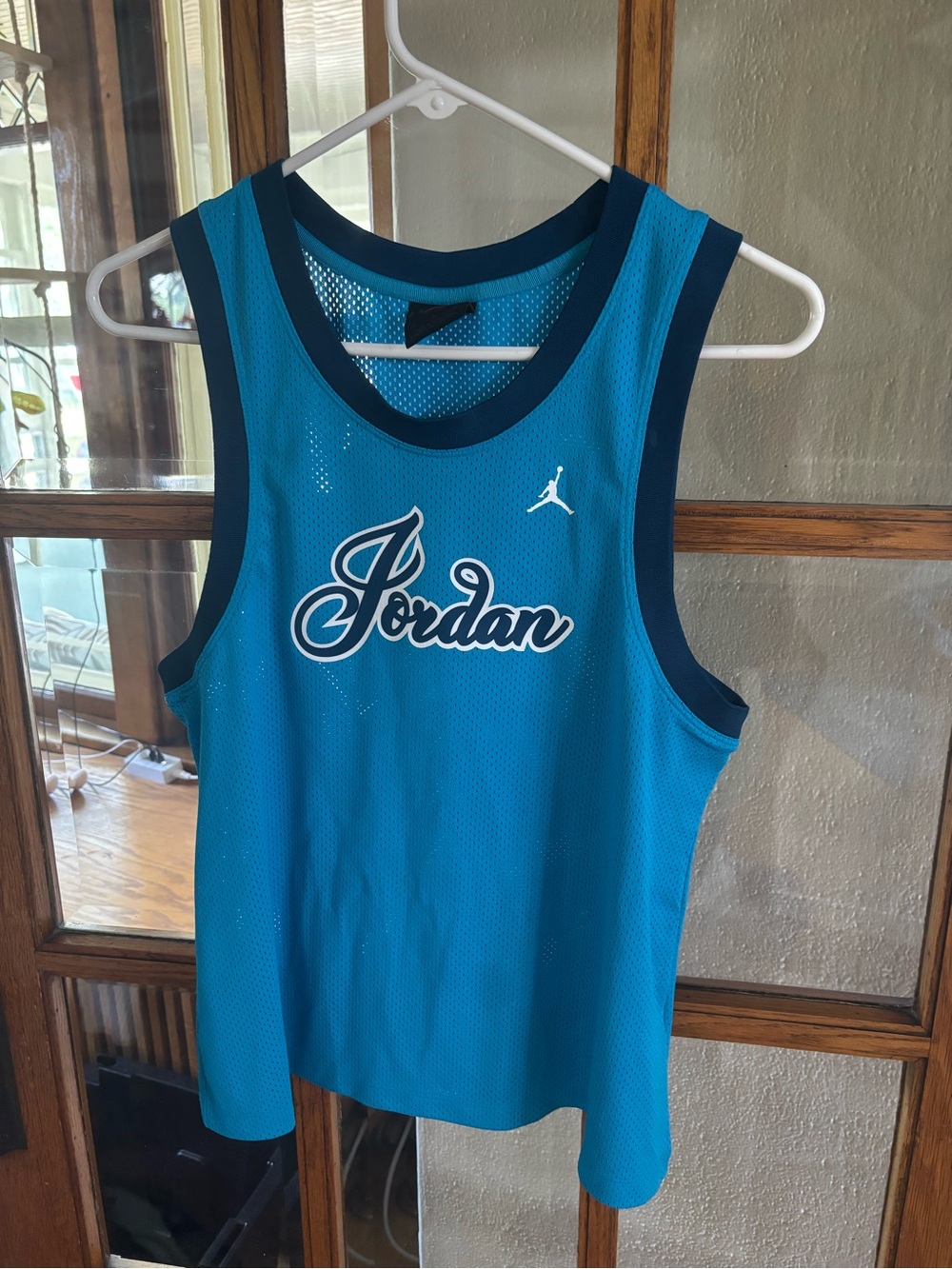 Nike Jordan Turquoise Blue Mesh Basketball Tank
